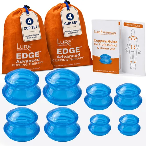 Vista 12 de Juego de terapia de ventosas de silicona, tazas de masaje profesional para terapia de ventosas, kit de 4 tazas para masaje, liberación miofascial