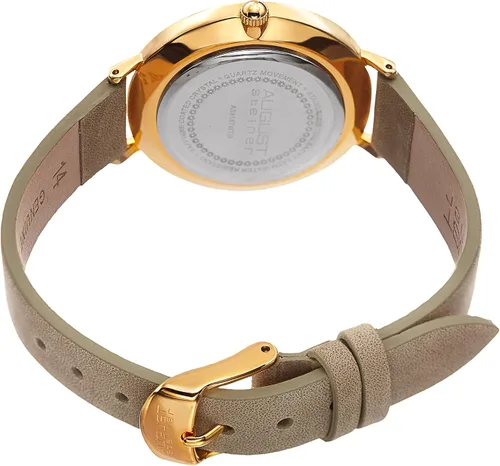 Vista 4 de August Steiner Reloj de pulsera de piel de nobuk con movimiento de cuarzo para mujer, AS8187