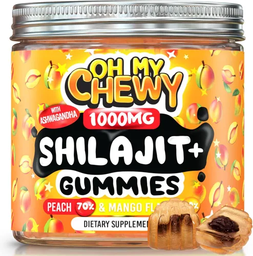 Vista 9 de OH MY CHEWY Gomitas puras de Shilajit del Himalaya, resina de grado dorado de alta potencia, refuerzo de energía y apoyo inmunológico para hombres