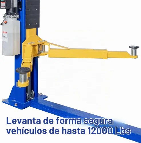 Vista 4 de BILT HARD Elevador de coche automotriz de 2 postes, capacidad de 12,000 libras, elevador de coche de 2 postes de pie, motor de 220 V 4 HP con Blue2