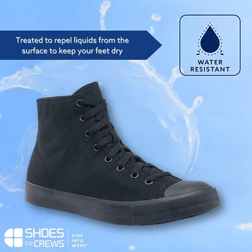 Vista 5 de Shoes for Crews Zapatillas de trabajo unisex antideslizantes de caña alta - Zapatos cómodos y resistentes al agua para mujeres y hombres