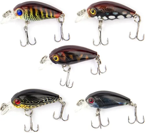Vista 2 de Micro señuelos de pesca, cebos de crankbaits, mini señuelo de pesca Swimbaits Micro Crank Baits Topwater Señuelos para agua dulce y salada, semillas