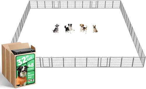 Vista 12 de FXW Aster - Corralito para perros diseñado para patio, 24 pulgadas, 8 paneles