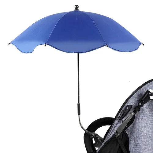 Vista 13 de Cochecito de bebé con abrazadera ajustable, sombrilla de protección para niños, paraguas con clip, sombrilla de 8 huesos para cochecito, silla
