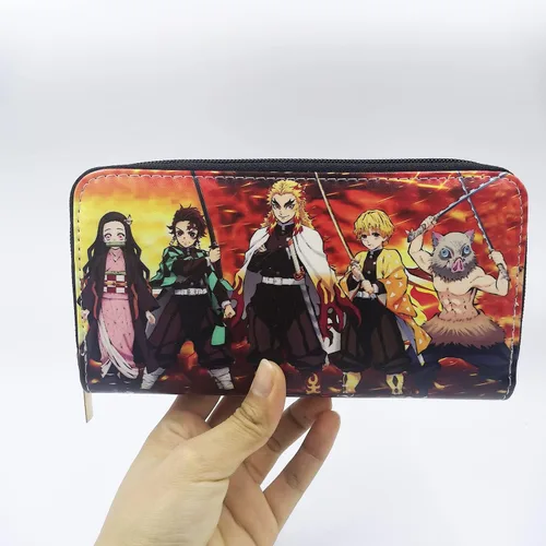 Vista 5 de Cartera de anime, mercancía de anime, monedero de anime, para cosplay, cartera de cuero para hombres y mujeres, Cartera Rengoku 5people, Joutnyoo