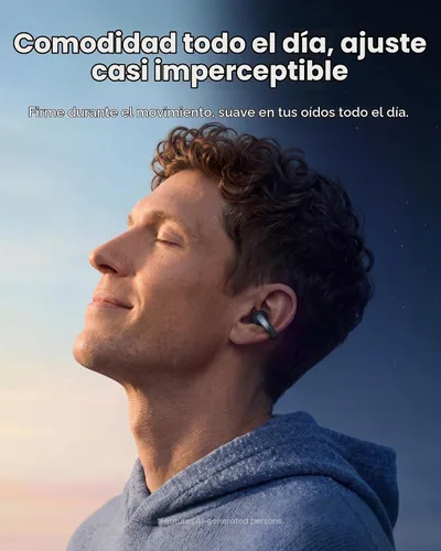 Vista 5 de Soundcore Anker AeroClip 2 - Auriculares con clip para llamadas nítidas Negro medianoche