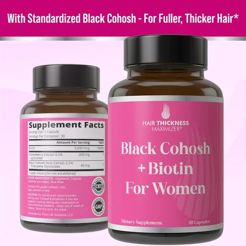 Vista 6 de Vitaminas para el cabello de cohosh negro + biotina + chasteberry