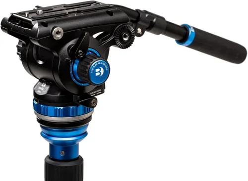 Vista 9 de Benro Aero 6 PRO - Trípode de viaje con monopie con cabezal de video fluido de base plana S6 PRO, 13.2 libras máximo, columna central de nivelación