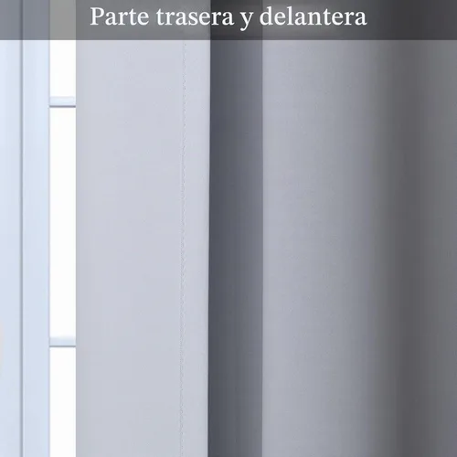 Vista 6 de SimpleHome Cortinas Ombre de negro a gris y blanco para sala de estar, 42