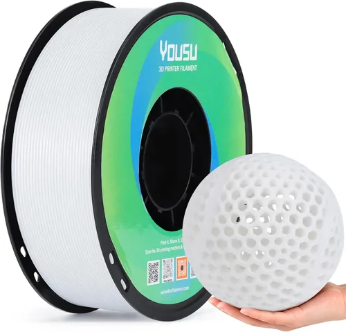Vista 26 de YOUSU Filamento TPU 85A de 0.07 in, 2.2 lbs, filamento flexible para A1-negro mate 85a