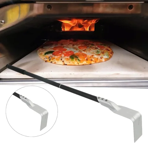 Vista 4 de Gazechimp Horno de pizza, rastrillo de cenizas, pala de cenizas resistente a altas temperaturas, portátil, mango largo, cuchara de cenizas