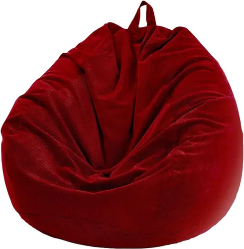 Vista 11 de Lukery Puf para adultos (sin relleno), funda de puf de color sólido, puf de pana, cómodo puf perezoso, almacenamiento de animales de peluche