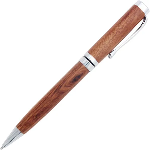 Vista 7 de Gullor Bolígrafo retráctil hecho a mano de palisandro, pluma de madera natural, clip de oro