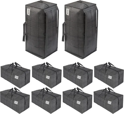 Vista 49 de VENO Paquete de 2 bolsas de mudanza con correas de mochila, resistentes, alternativas de cajas de mudanza, suministros de embalaje, bolsas