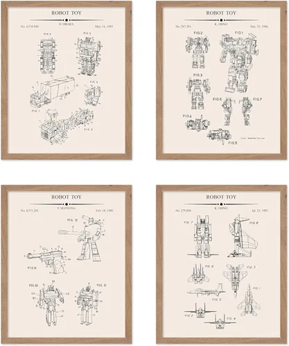 Vista 70 de Poster Master Póster de juguete de construcción de 2 piezas, estampado de patente de bloques de construcción, arte de minifigura, diseño