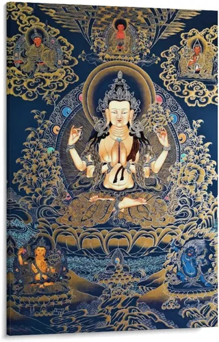 Vista 29 de Póster artístico con texto en inglés «Lord Shiva And His Family» («Lord Shiva And His Family») - Póster decorativo moderno para decorar la pared