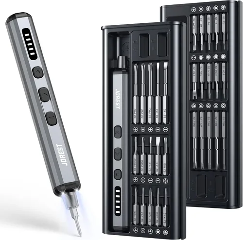 Vista 10 de JOREST Juego de destornilladores de precisión 25 en 1, mini kit de herramientas de reparación con Torx para Macbook, computadora, laptop, iPhone