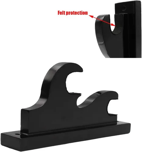 Vista 4 de Soporte de pared para espada, 1 par de soporte de espada de gancho, gancho de espada, madera maciza de dos capas montado en la pared, soporte