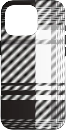 Vista 20 de Black White Grey Plaid Winter Fall Halloween Pattern Design Case for iPhone 17