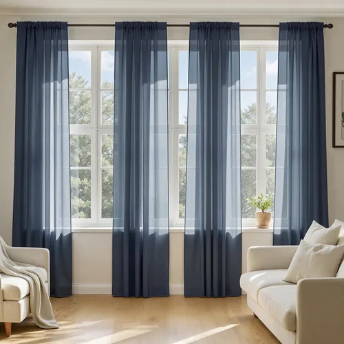Vista 24 de MIULEE Cortinas traslúcidas marrón oscuro de 96 pulgadas de largo, 4