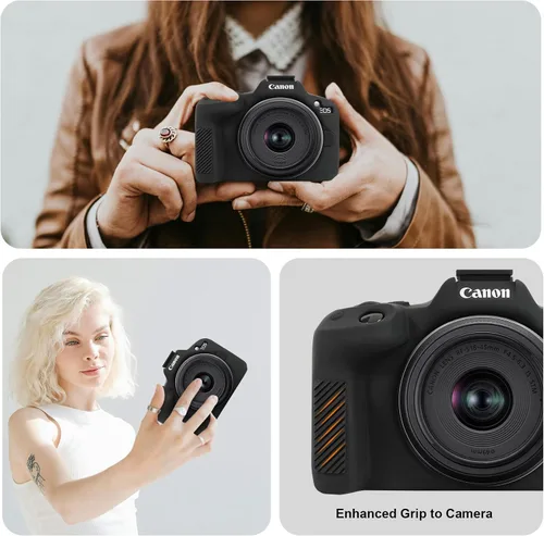 Vista 2 de RAIALL Funda para cámara Canon EOS R50, funda protectora de silicona suave para cámara Canon EOS R50 EOSR50 Vlogging, ligera EOS R50 funda
