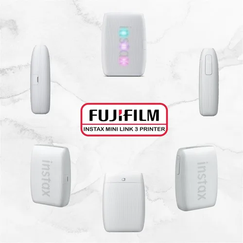 Vista 3 de Fujifilm Instax Mini Link 3 - Paquete de película para impresora Instax Mini (40 hojas), funda protectora Link 3 (blanco arcilla)