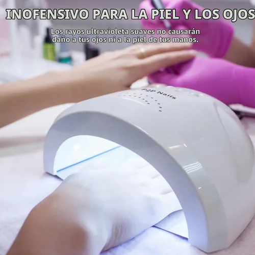 Vista 3 de P2P Nails Lámpara de uñas UV/LED – Luz de uñas para esmalte de uñas de secado rápido – Secador de uñas estilo salón para mujeres elegantes – Lámpara