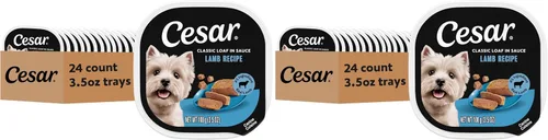 Vista 50 de Cesar Classic Loaf in Sauce - Alimento húmedo para perros adultos, sabor a tocino y huevo, comida húmeda para perros, bandejas fáciles de despegar