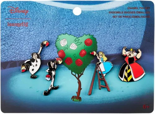 Vista 2 de Loungefly Disney Alice In Wonderland - Juego de pines para pintar las rosas