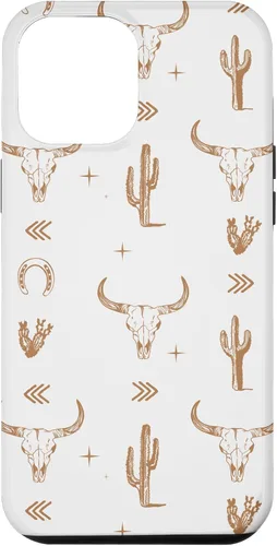 Vista 26 de Funda rústica elegante con diseño de calavera de toro sureño para iPhone 16