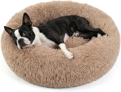 Vista 66 de Cama para perros pequeños, cama calmante para perros pequeños, antiansiedad, cama para cachorros, lavable a máquina, esponjosa, de lujo Verde militar