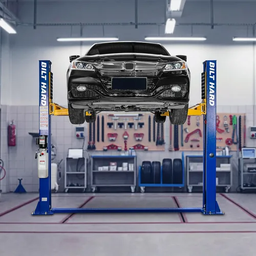 Vista 9 de BILT HARD Elevador de coche de 2 postes de 11000 libras, elevador automático de piso libre con motor de 220V 3HP y liberación de doble bloqueo