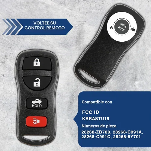 Vista 5 de KeylessOption Llavero para 2002 2003 2004 2005 2006 2007 2008 2009 2010 2011 2012 2013 2014 2015 2016 2017 Nissan Altima Maxima Sentra Infiniti