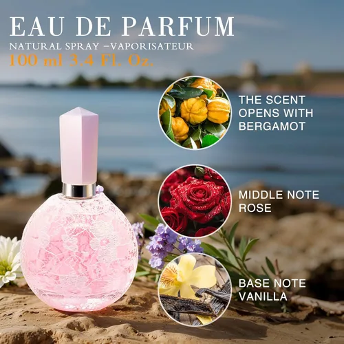 Vista 4 de Hybrid & Company Mujer 4 unids Belleza Rosa Cambio París Mujeres Romántico Pour Femme Perfume Natural Spray Fresco Fragancia