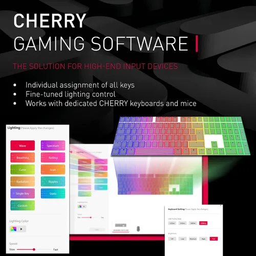 Vista 8 de Cherry Ratón para juegos con cable MC 2.1 con iluminación RGB con botones programables y perfiles de usuario. Cabe en tu mano. Diestro. Sensor Negro