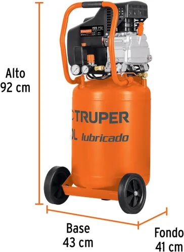 Vista 2 de TRUPER COMP-50LV Compresor de aire lubricado con aceite de 13 galones. Herramienta eléctrica de 120 voltios. 1 paquete