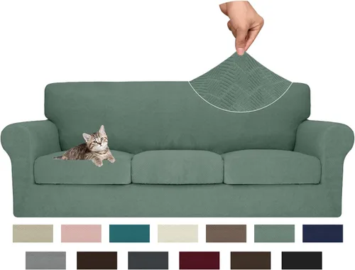 Vista 128 de MAXIJIN 2 piezas de fundas para silla con brazos, funda para silla de sofá para sala de estar, funda elástica para perros para una silla con 1 cojín