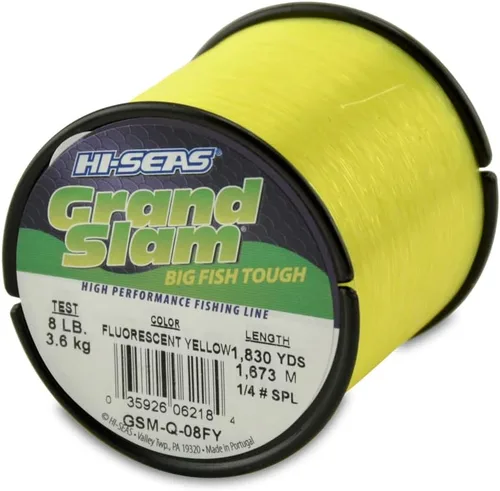 Vista 7 de HI-SEAS Línea de pesca de monofilamento Grand Slam - Fuerte y resistente a la abrasión en transparente, rosa, verde, azul humo, amarillo Amarillo
