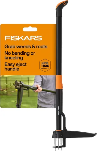 Vista 11 de Fiskars Herramienta de desmalezado de pie con 3 garras, desmalezador de jardín, herramienta de deshierba manual con mango ergonómico de 39" de largo