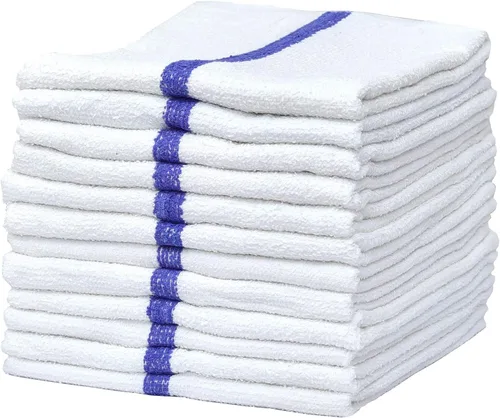 Vista 9 de Pacific Linens Toallas de cocina 100 % algodón, trapos absorbentes para limpiar la encimera, secar a mano platos – gruesas, suaves, duraderas Blanco