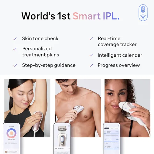 Vista 3 de Braun Smart IPL, el mejor dispositivo de depilación de Vogue, Skin i·Expert Pro 7: depilación láser en casa, reducción permanente y visible
