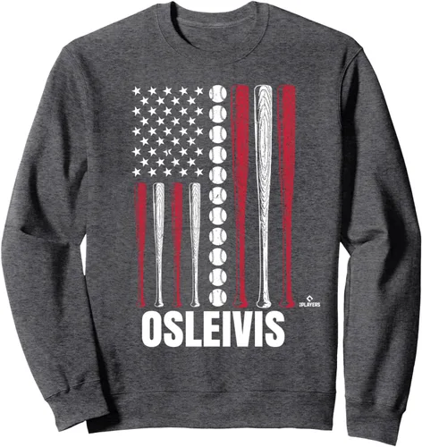 Vista 4 de Baseball American Flag Osleivis Basabe Prospect Baseball Fan Sweatshirt