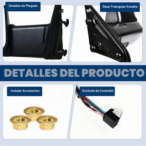 Vista 4 de AERDM Nuevo espejo de remolque con carcasa negra y sensor de temperatura para Ram 1500 2009-2015, Ram 2500 3500 2010-2015, espejos de remolque
