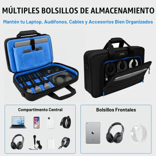Vista 4 de Funda para controlador DJ DDJ-FLX4/REV1/400 con compartimento para Azul marino