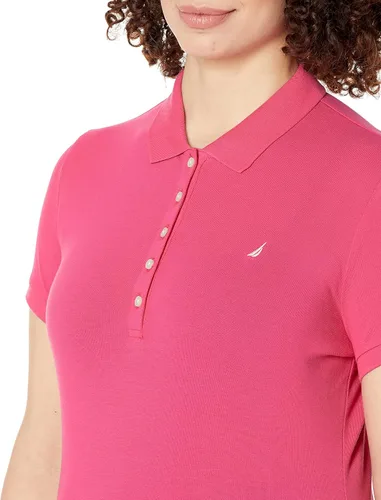 Vista 3 de Camiseta de polo Nautica para mujer de manga corta 5 botones transpirable 100 algodón