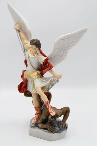 Vista 5 de Vittoria Collection Estatua italiana de Arcángel de San Miguel de 11 pulgadas, estatua de escultura de ángel de la guarda, protección fabricada