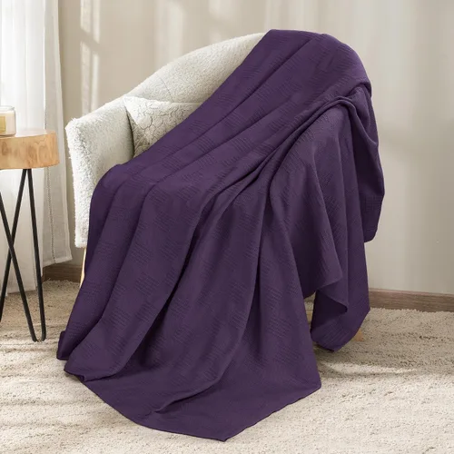 Vista 23 de Utopia Bedding - Manta térmica 100% algodón, color negro, tamaño Queen, 90 x 90 pulgadas Manta ligera y transpirable para primavera y verano