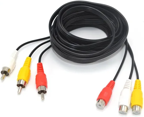 Vista 4 de Cable compuesto RCA de 10 pies para audio/video DVD/VCR/SAT, conectores amarillo/blanco/rojo, 3 machos a 3 machos