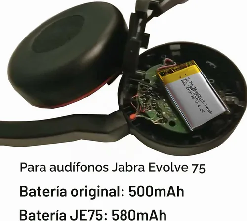 Vista 4 de AOLIKES - Batería de repuesto para auriculares Jabra Evolve 75 Bluetooth, batería Evolve 75 UC, repuesto de batería Evolve 75 SE, AHB572535PST
