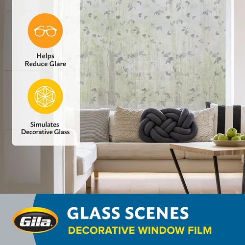 Vista 5 de Gila® Glass Scenes - Película decorativa de otoño para ventana, de adherencia estática, 3 pies x 6.5 pies (36 pulgadas x 78 pulgadas)
